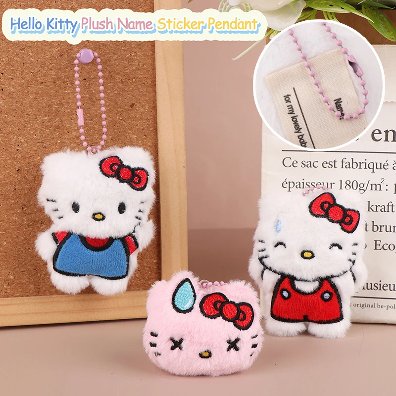Милый плюшевый брелок Hello Kitty мультяшный Sanrio KT наклейка с именем кошки подвеска