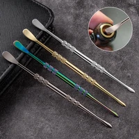 premium carving stainless steel dabber tool set 4 colors 1pcs dab tool wax with silicone dab container wax jar pipe bong accesso