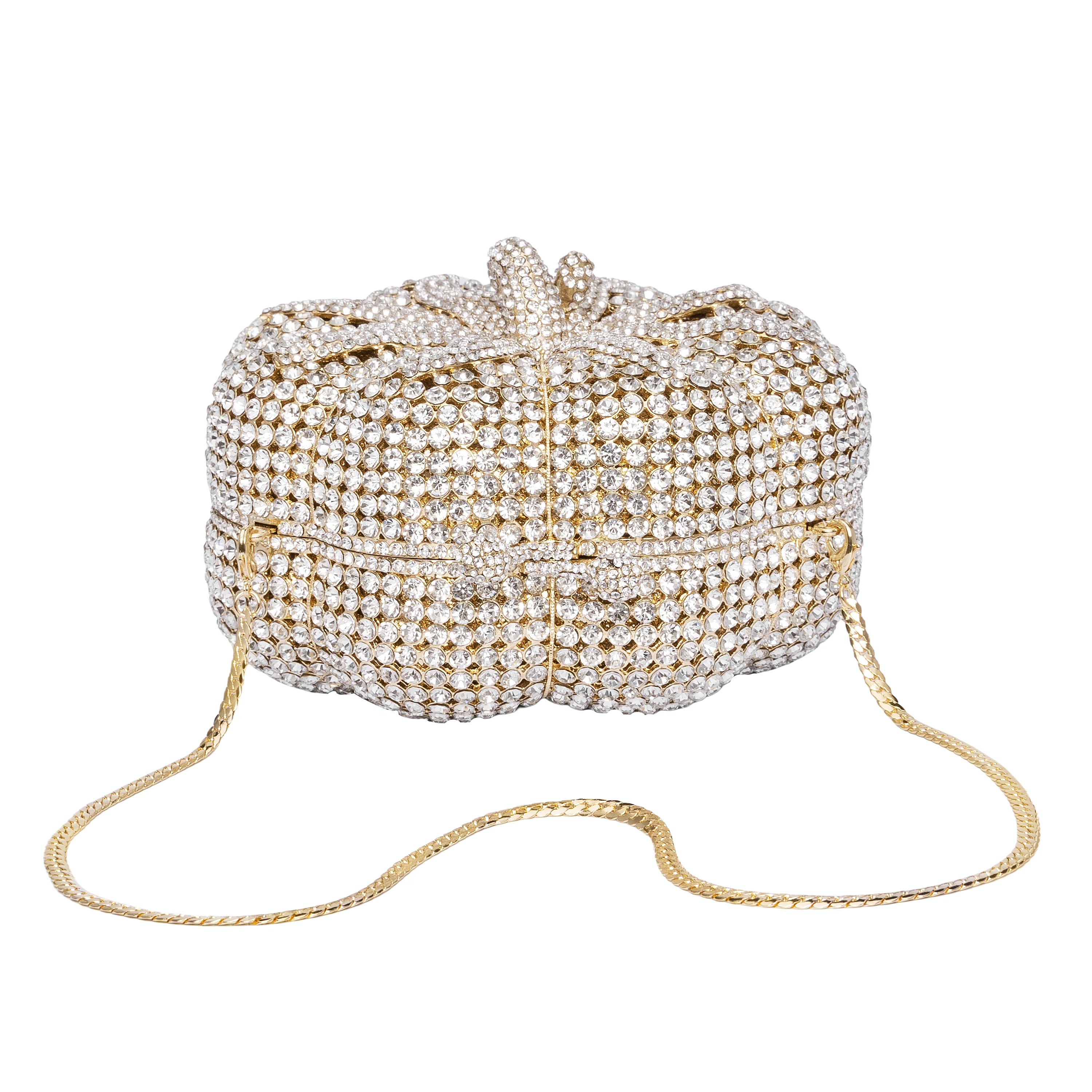 Роскошные вечерние мини-сумки с кристаллами в форме тыквы стразы клатчи для