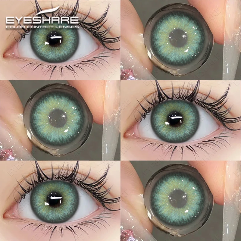 1 пара цветных контактных линз EYESHARE для глаз синие линзы зеленые контактные с