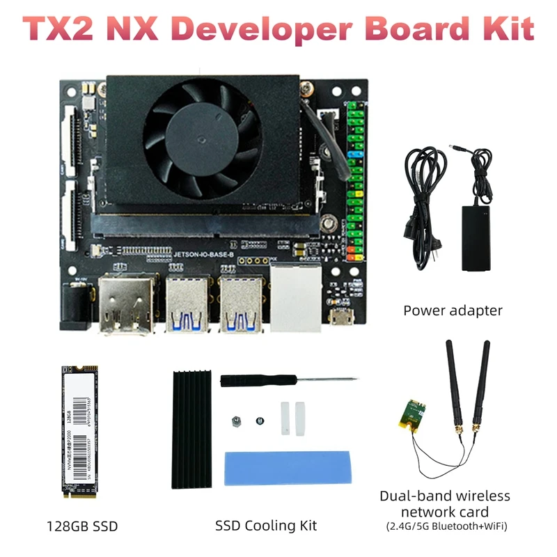 

For Jetson TX2 NX Developer Board Kit AI Motherboard DIY Electronic Kit Carrier Board Demo Programming Learner(US Plug)
