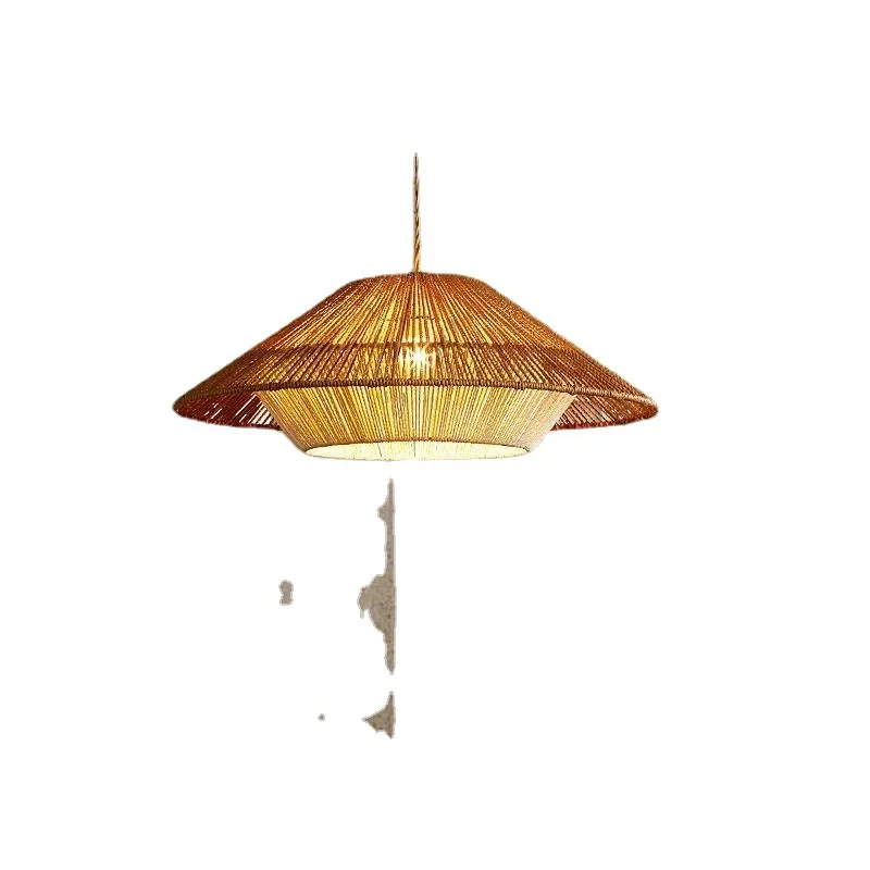 Японская ретро-гостиная столовая лампа из пеньковой веревки новая пасторальная