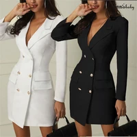 2021 newest elegant dresses women dress office casual blazer white black dress 2019 spring winter slim suit ladies dresses