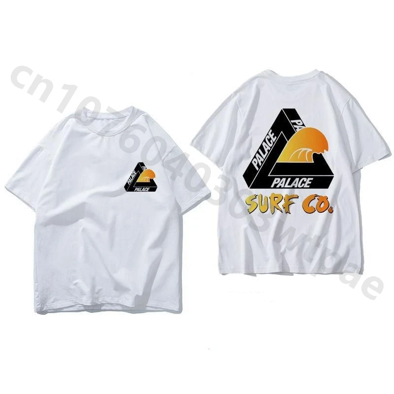 

PALACE MAX Hip Hop 3D Street Fashion Triangle Loose Short Sleeve Men's And Women's T-shirt Student Couple Class Tops Tees