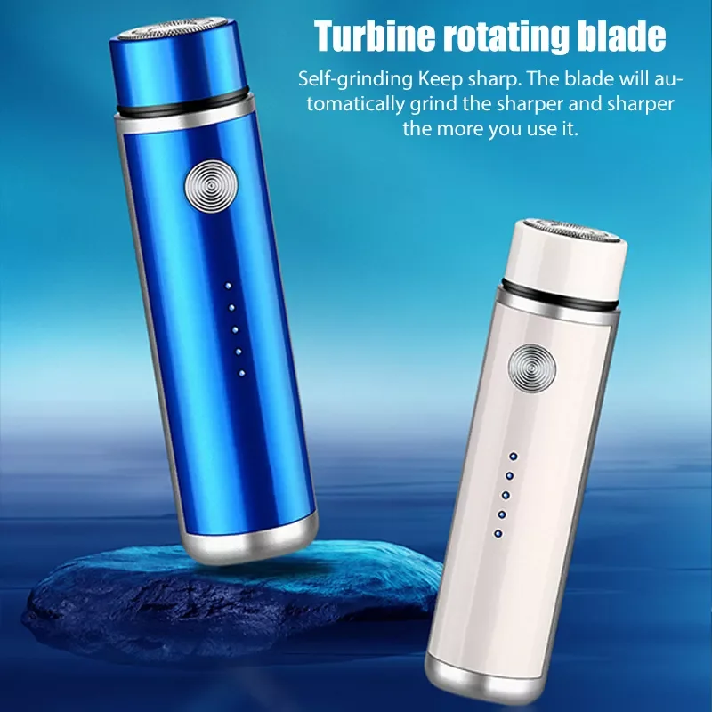

2022 trend USB Rechargeable Shaver Stainless Steel Shaving Machine Men 3D Floating Blade Washable Travel Shaver