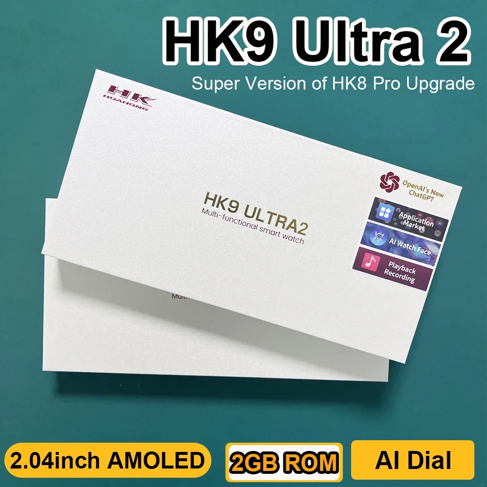 

2023 HK9 Ultra 2 AMOLED Smartwatch Men HK8 Upgraded ChatGPT NFC Smart Watch 2GB ROM Dynamic Island Ai Watch Face For Android IOS
