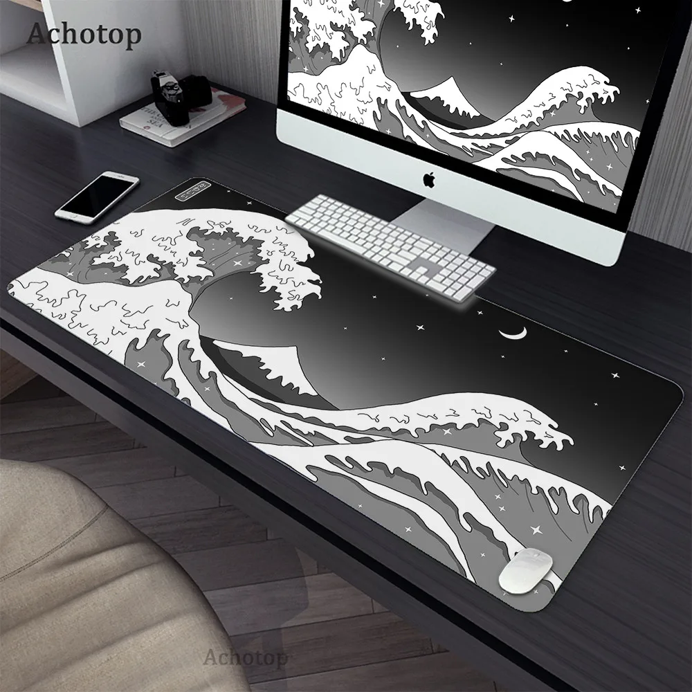 Black and White Art Mouse Pad 900x400mm Pattern Large Computer Mousepad Cool Gaming Cartoon Pad to Mouse Keyboard Desk Mice Mat enlarge