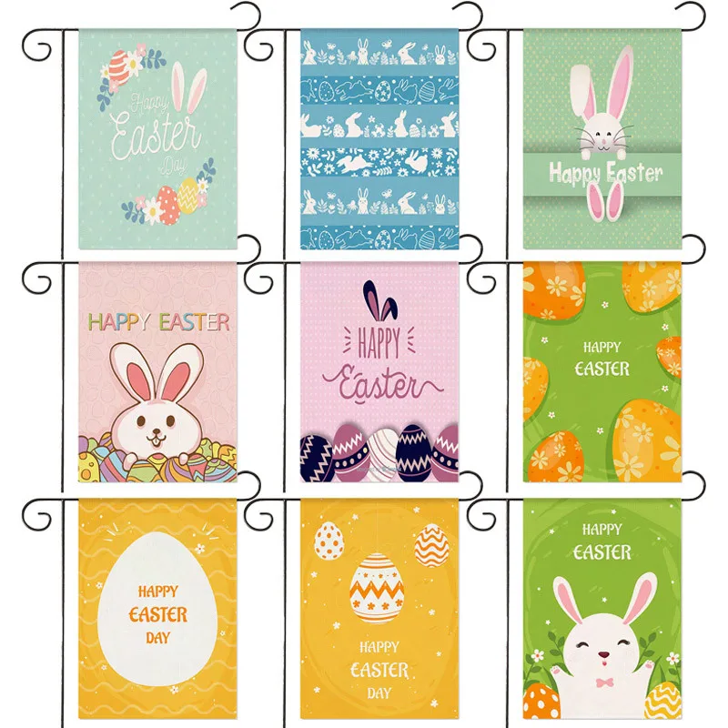 

Пасхальный баннер с принтом кролика, Садовый флаг, праздничное украшение для сада, двора, баннер 30*45 см, праздничный декоративный баннер Traf д...