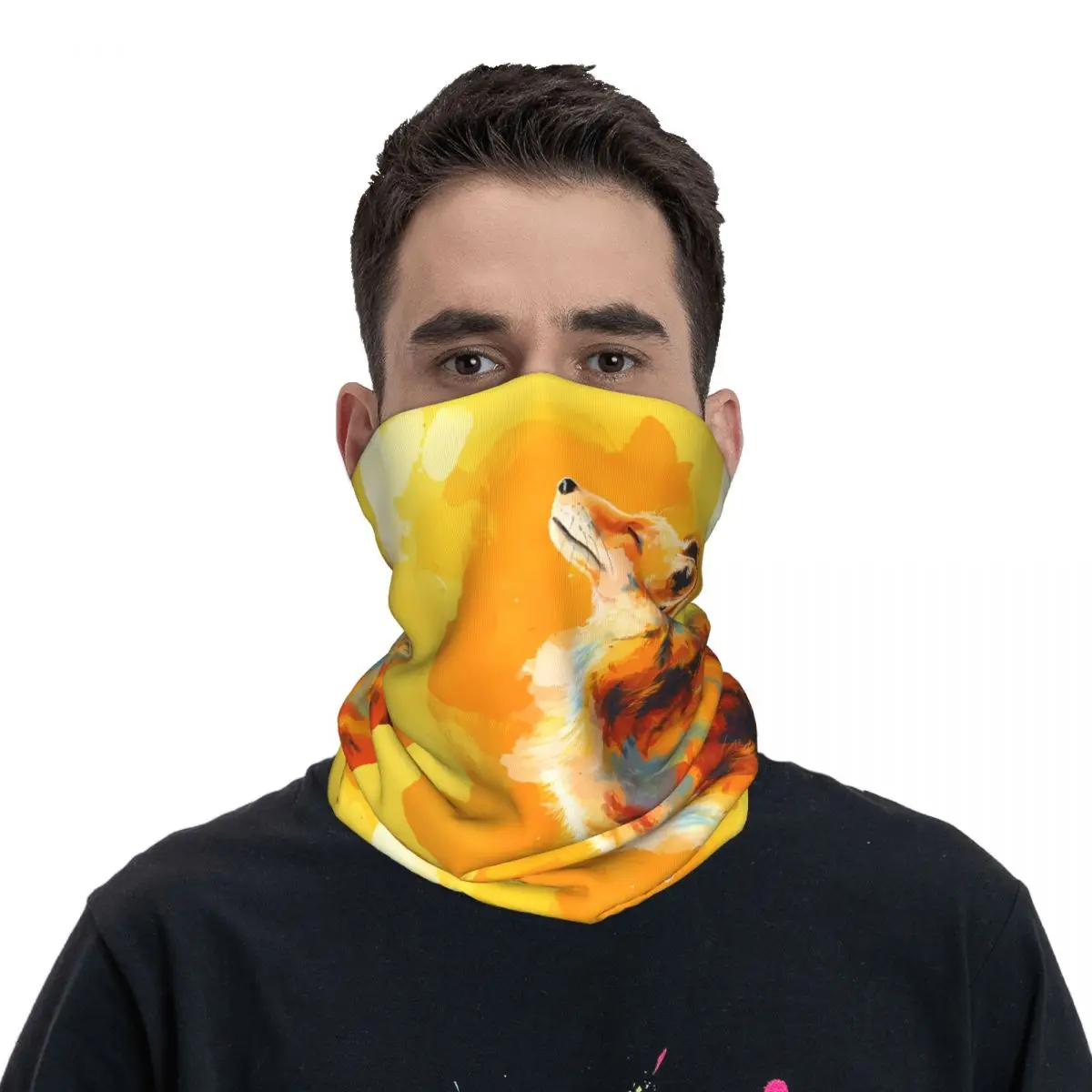 Иллюстрация лисы Вдохновляющий шарф шейный платок Маска для шеи и лица Полиэстер