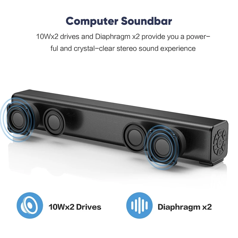 

Портативная Bluetooth-колонка, беспроводная стерео-звуковая панель, ТВ, аудио, домашний кинотеатр, колонка для компьютера, поддержка TWS, TF-карты
