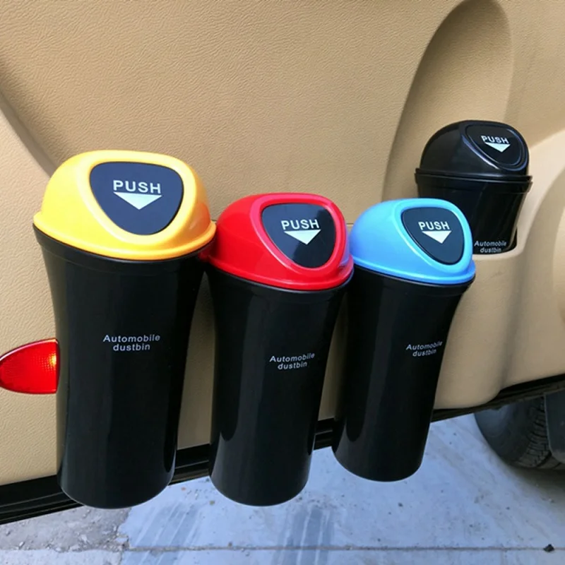 

New Mini Car Trash Can Hanging Holder In-Car Supplies Storage Box Door Seat Back Visor Multifunctional Rubbish Bin For Car Tools