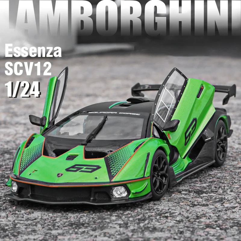 

Модель автомобиля Bburago в масштабе 1:24 Lamborghini Essenza SCV12, суперавтомобиль из сплава, литой и игрушечный автомобиль, коллекционная игрушка для мальчика, подарок на день рождения