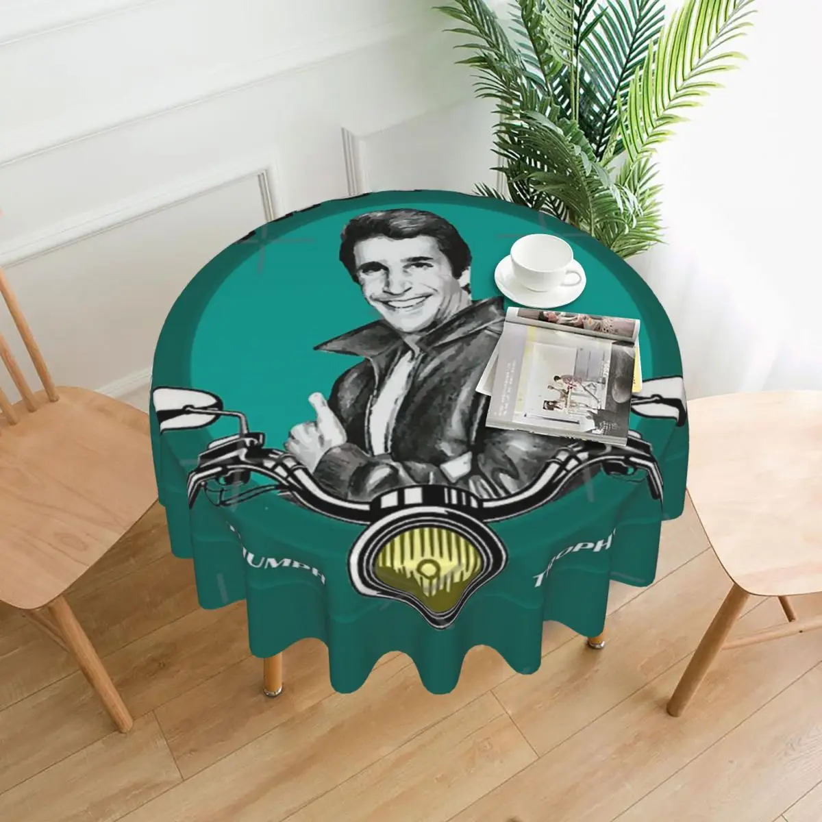 

Велосипедная скатерть Happy Days Fonz, диаметр 60 дюймов, 152 см, водонепроницаемая, домашний декор, праздничный Декор