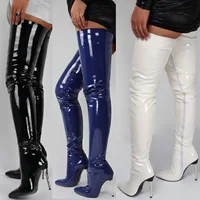 Ladies Patent Leather Over The Knee Boots High Heel Sexy High Boot 2022 New Large Size Stiletto Women's Boots Botas Mujer