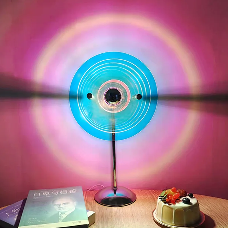 

Creative USB Plug-in Colorful Bauhaus Desk Lamp Atmosphere Lamp Bedroom Romantic Floor Lamp Round Decorative Lamp Home Decor