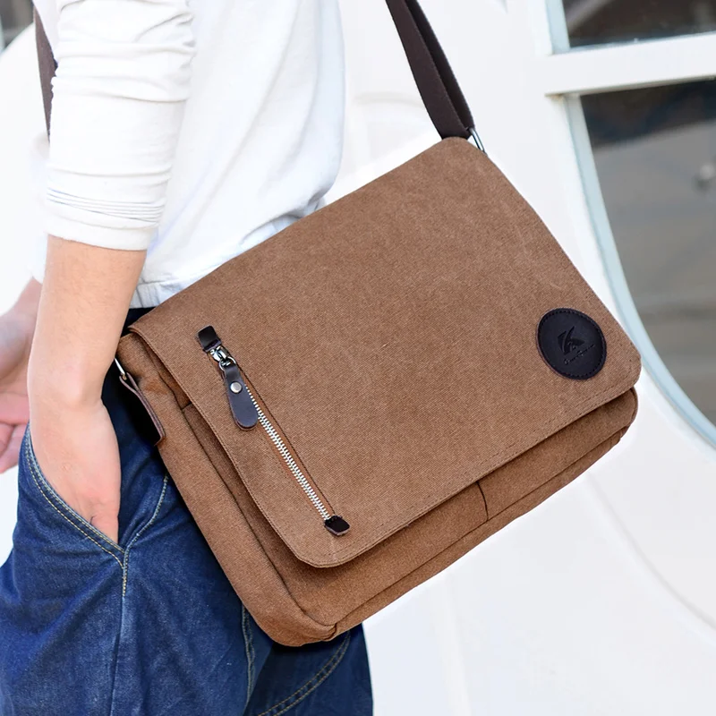 New Fashion Canvas Men Shoulder bag High Quality Messenger bag Men Crossbody Bag Vintage male Leisure Sling bag Casual Boy