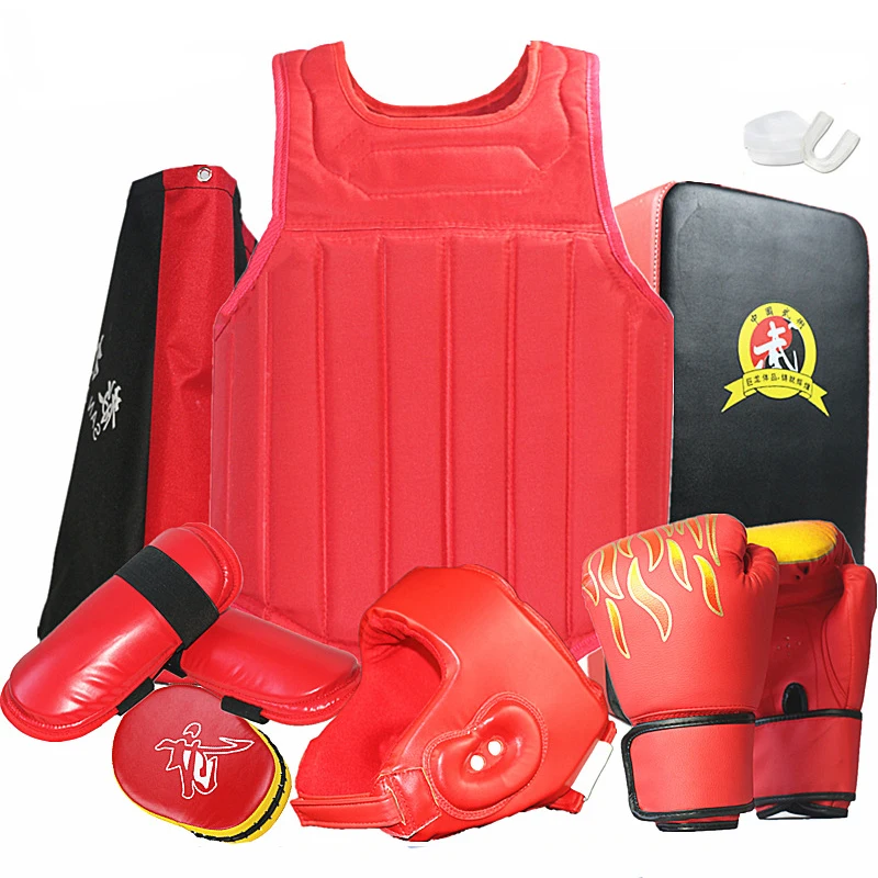 

Комплект защитной экипировки для бокса, перчатки, леггинсы, сетчатый прочный комплект для взрослых и детей, полный комплект для защиты от ат...