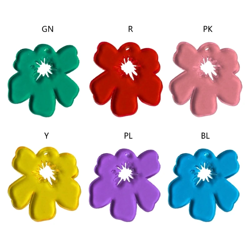 

Акриловый цветок кулон полые шесть лепестков цветочный шарм ювелирные изделия DIY ювелирные изделия