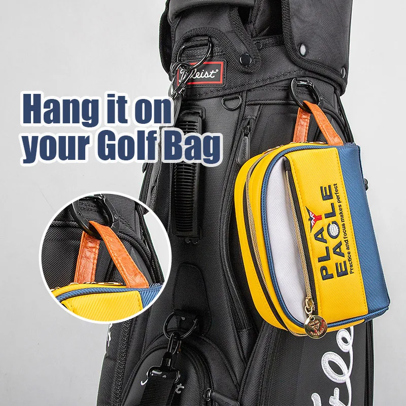 PLAYEAGLE 1 Pcs Multifunction Men Women PU Leather Golf Pouch Mini  Handbag Standard Size  Bag for Ball/Tee