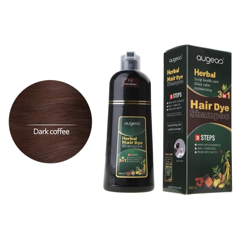 Blacken Hair Shampoo for White Hair Natural Herbal Supplement Enriched Color