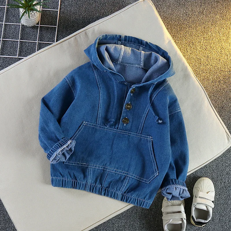 

Toddler Boy Sweatshirts Casual Hooded Tops Baby Boy Clothing Solid Long Sleeve Autumn Solid Children Clothing Kids Sweaters