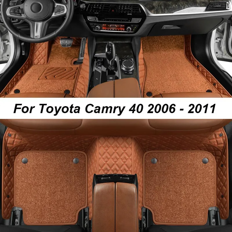 

Custom Luxury Floor Mats For Toyota Camry 40 2006 - 2011 NO Wrinkles Car Mats Accessories Interior Replacement Parts Full Set