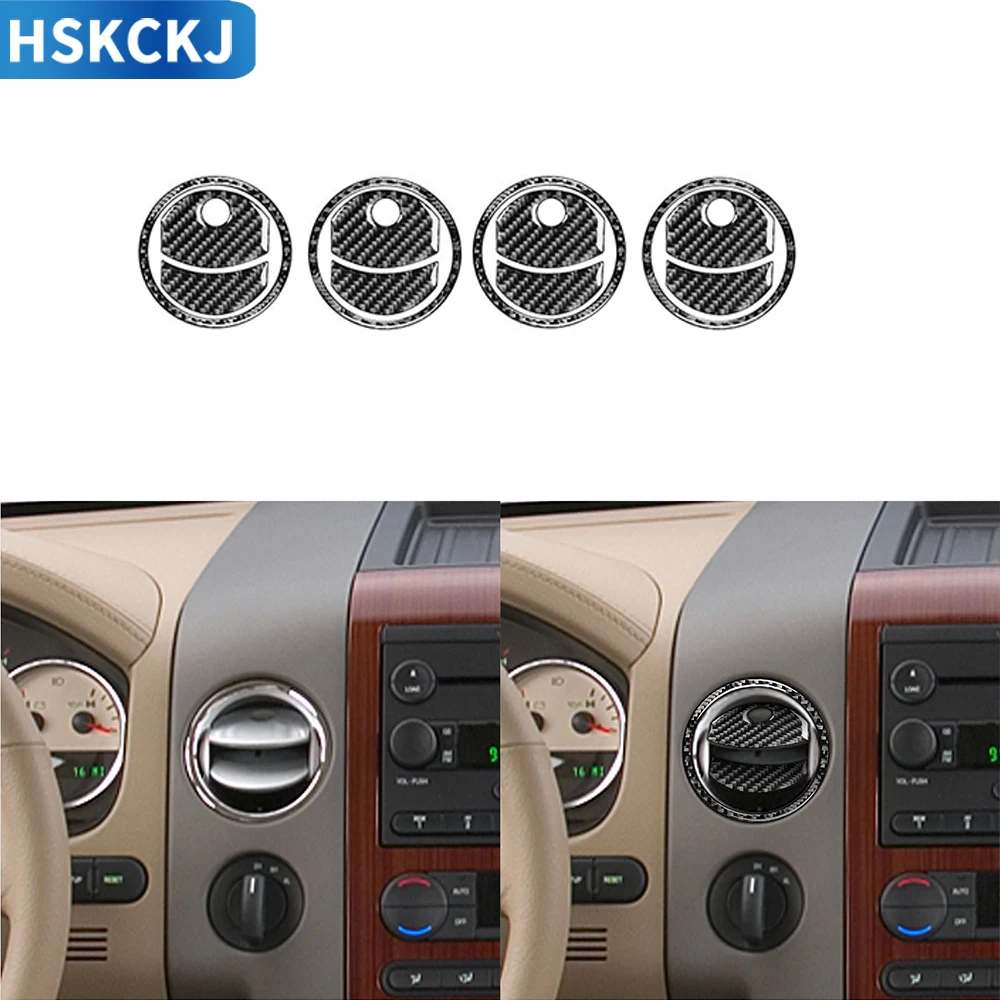 

Car Dashboard Air Conditioner Vent Cover Trim Real Carbon Fiber For Ford F150 2004 2005 2006 2007 2008 Interior Accessories