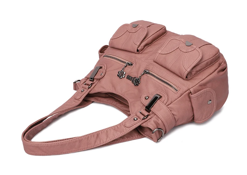 Luxury Pu Leather Messenger Bag Vintage Women Hand Bag Large Capacity Casual Hobo Handbag Purse Female Crossbody Shoulder Bags