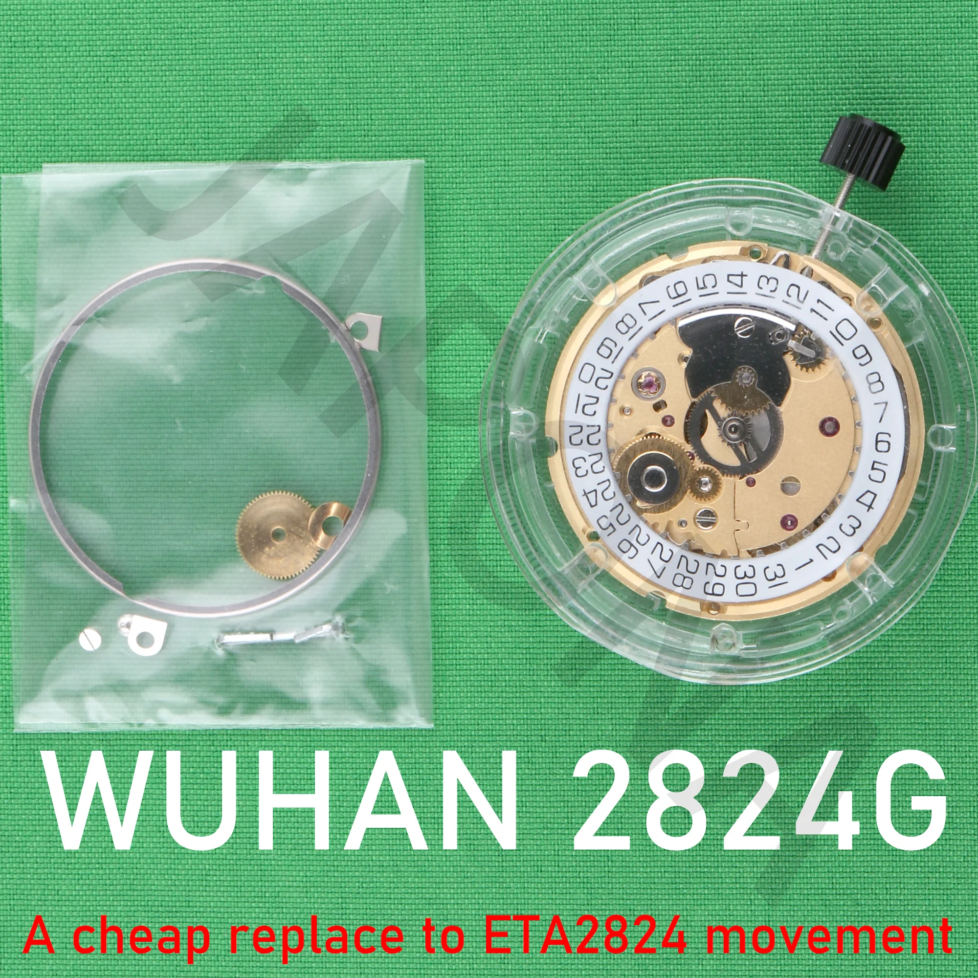 china WH 2824 gloden Replace ETA2824 Mechanical movement fully automatic movement No lettering, no logo wuhang movement