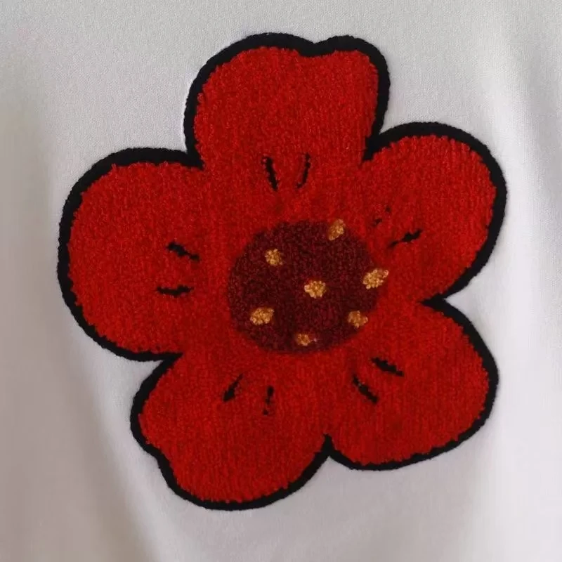 Осень/зима женский свитер Kenzos с цветочной вышивкой Begonia облегающий пуловер