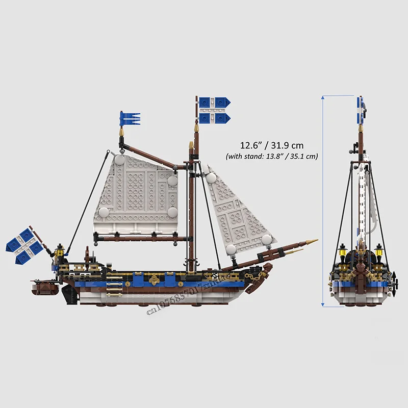 Новинка 1185 шт. средневековая серия пират MOC модульные императорские корабли