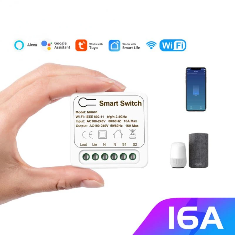 

Smart Switch Supporte 2-way Control Timer Smart Home Automation 16A Wifi Smart Switch Compatible With Alexa Google Home