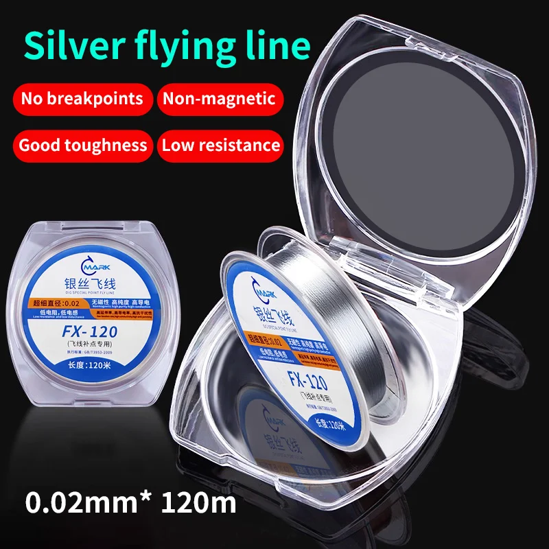 

MARK FX-120 120 м 0,02 мм перемычка сверхтонкая печатная плата для мобильного телефона, ноутбука, материнской платы, пайки, провод из серебряного сплава