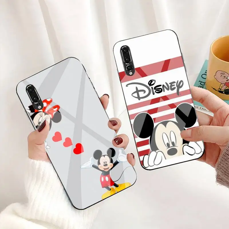 

Disney Mickey Phone Case For Huawei P30 P20 P10 Lite Honor 7A 8X 9 10 Mate 20 Pro Tempered Glass