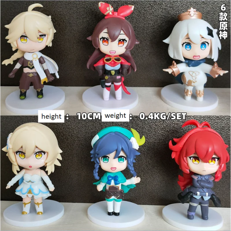 

Экшн-фигурки из игры Genshin Impact аниме Klee Эмбер, Коллекционная модель, ПВХ кукла для косплея, настольные украшения, подарок, 2 вида, 6 шт./компл.