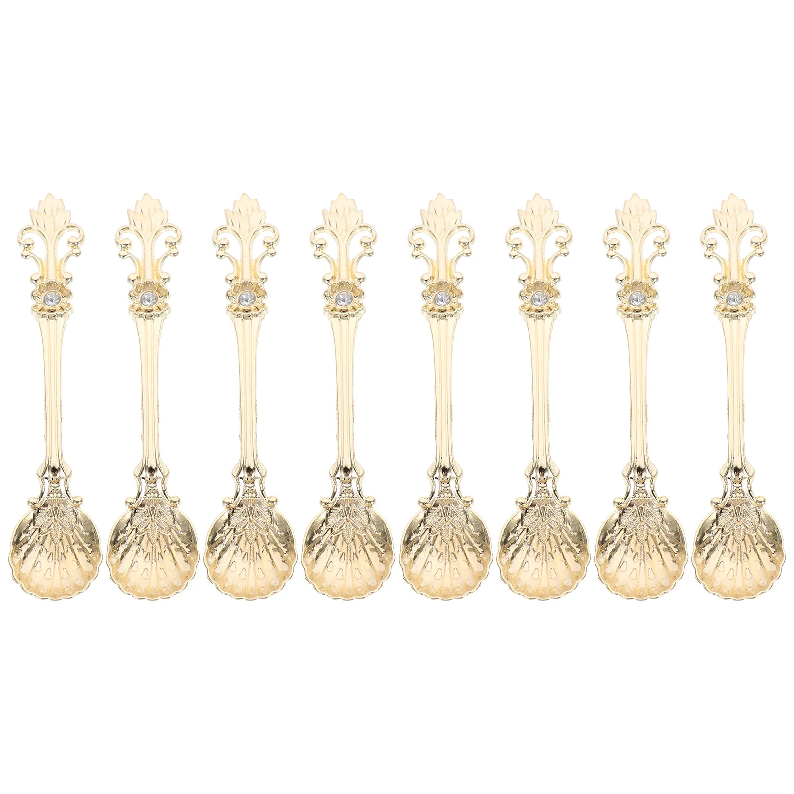 

8 шт. десертные ложки из цинкового сплава, практичные кофейные зеркальные кофейные ложки в ретро стиле