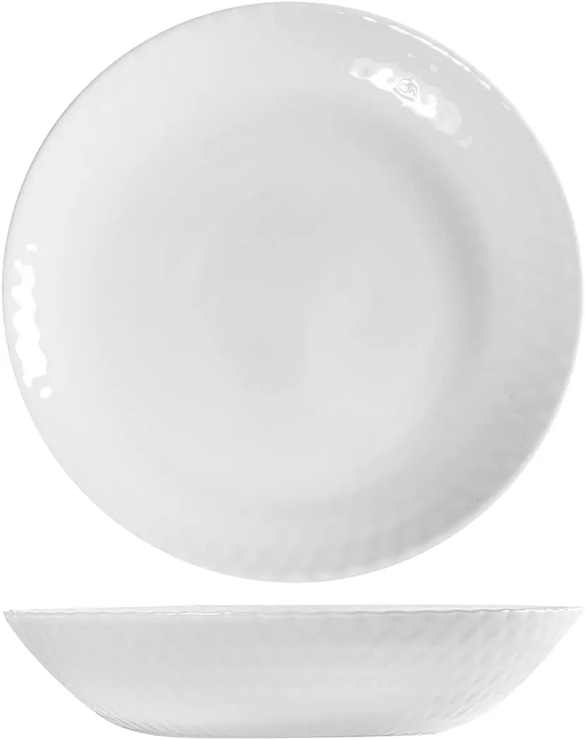 

Arc Pampille Set 6 Piatti Fondi in Opale Bianco, 20cm, Effetto Diamantato