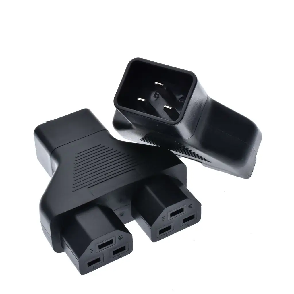 Адаптер питания переменного тока IEC 320 C20 (папа)-2 гнезда C21 (мама)