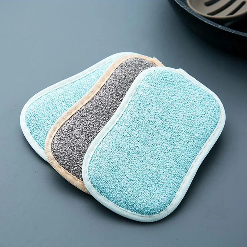 

Double Sided Sponge Kitchen Cleaning Towel Kitchenware Brushes Anti Grease Wiping Rags Absorbent Washing Dish Cloth Accessories