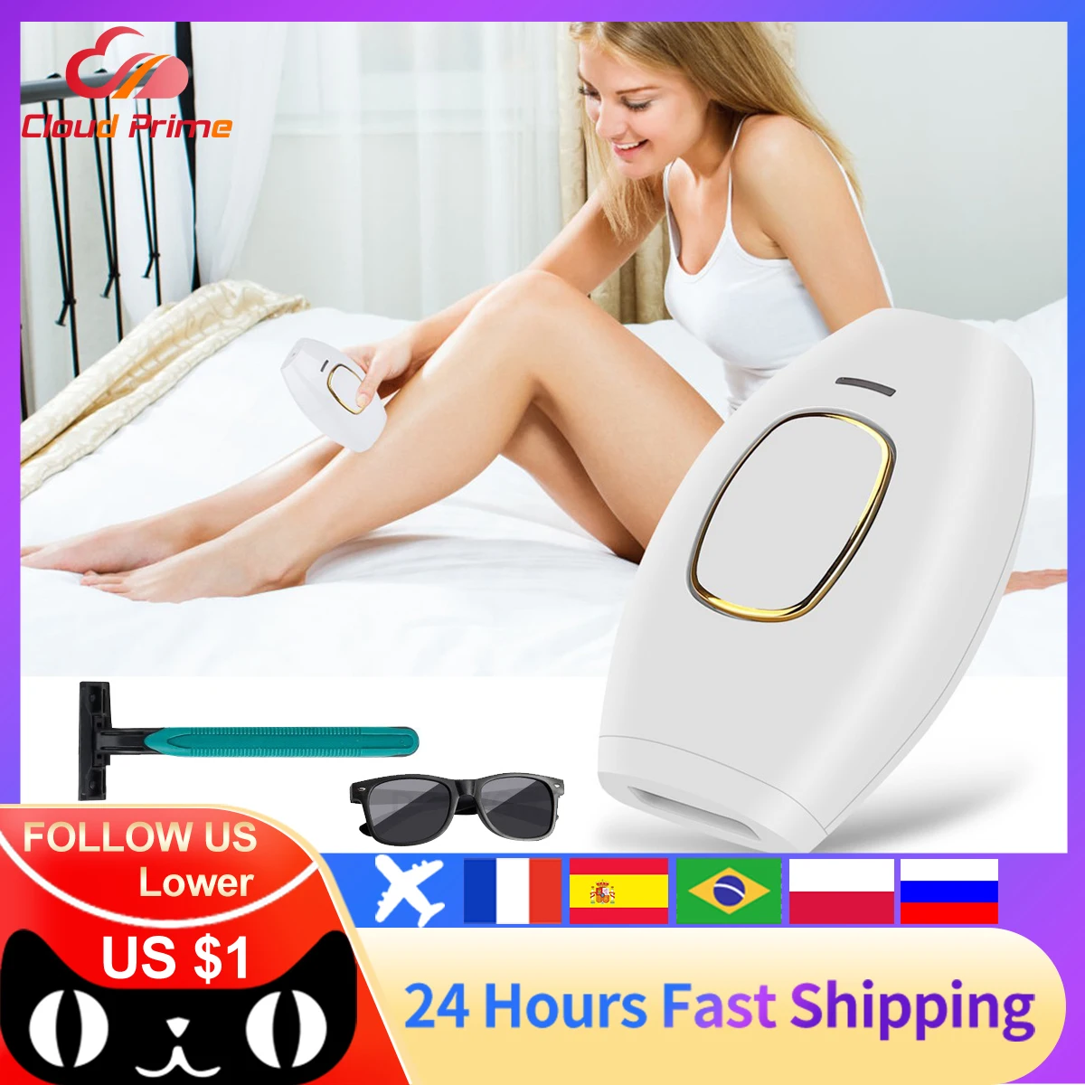

500000 Flashes Electric IPL Hair Removal Laser For Women Photoepilator Painless Face Whole Body Leg Bikini Permanent Depilador