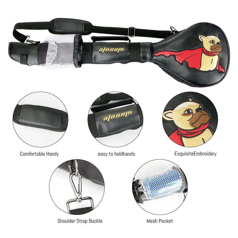 Cute Puppy Folding Golf Gun Bag Soft Golf Club Bag Adjustable Straps Shoulder Club Bag Light Weight