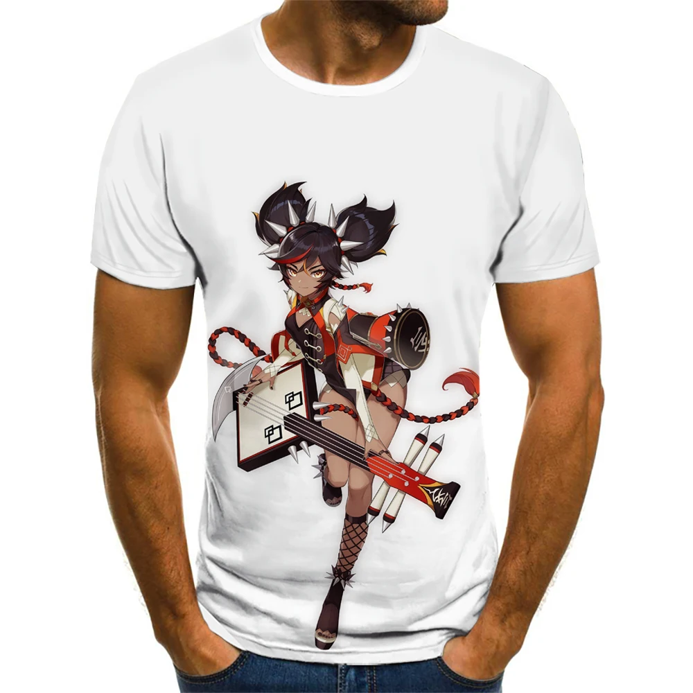 

Футболки Genshin Impact Graphic для мужчин, мужские футболки, мужские футболки, мужские топы, одежда, летняя уличная одежда, мужская одежда