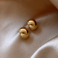 vintage simple geometric gold color earrings for women round square circle ear studs metal earring fashion delicate jewelry