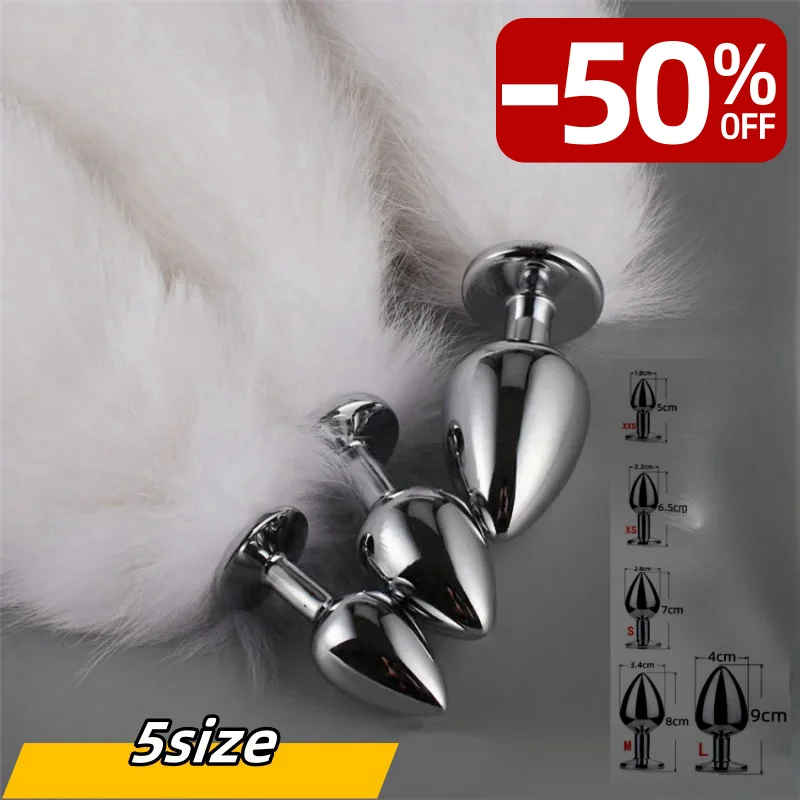БДСМ Белая Металлическая Анальная Пробка Фетиш Лисий Хвост Интимные Игрушки