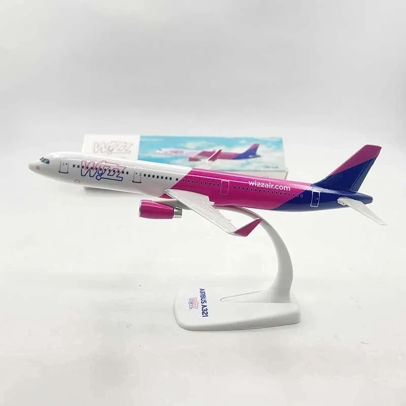 Новая модель самолета A321 WIZZ аэромодель 20 см с полимерным основанием