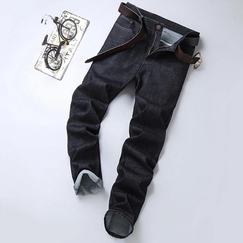 Thoshine Brand Spring Summer Men Thin Jeans Elastic Straight Fit Male Denim Pants Lightweight Stretch Casual Trousers