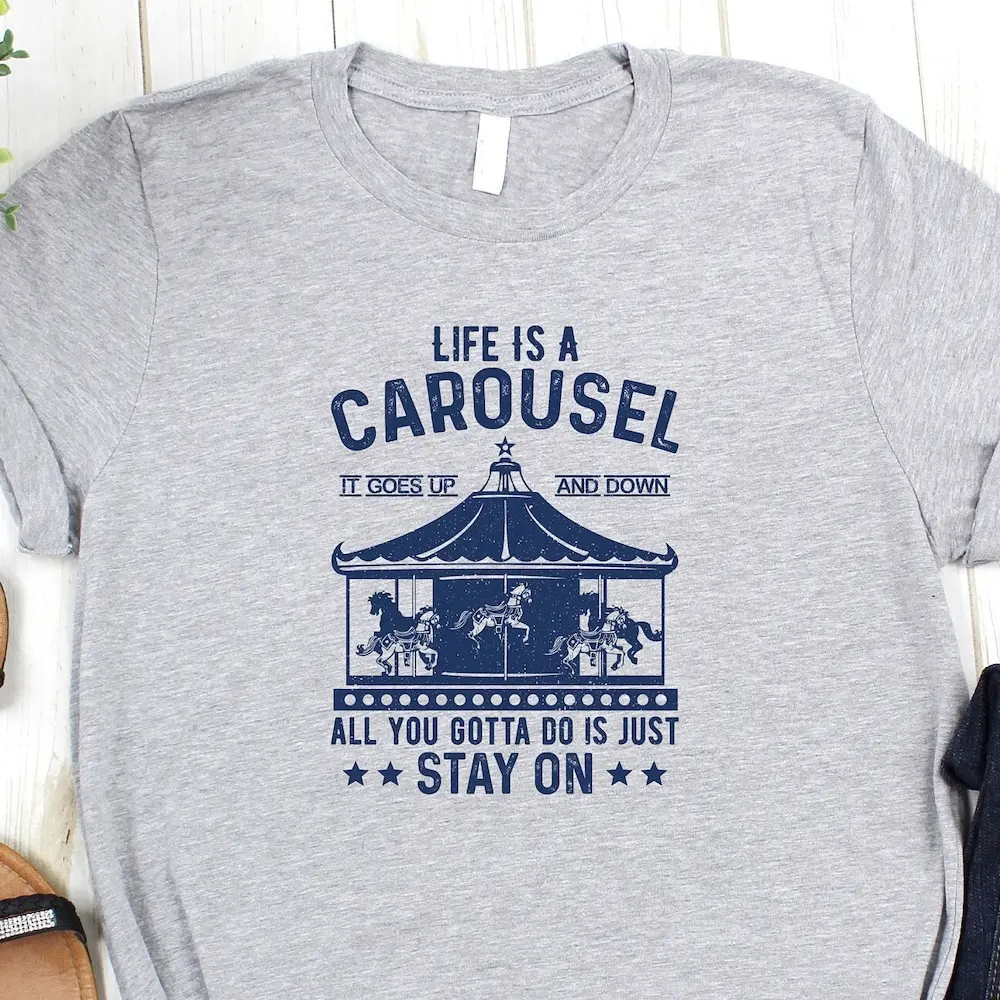 Футболка карусель Мотивационная жизнь-это двигается вверх и вниз все что вам