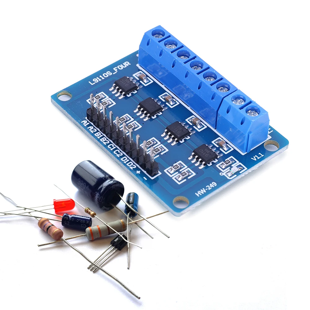 L9110S плата контроллера драйвера двигателя H-Bridge 4-канальный модуль 2 5-12 В 0 8 А для