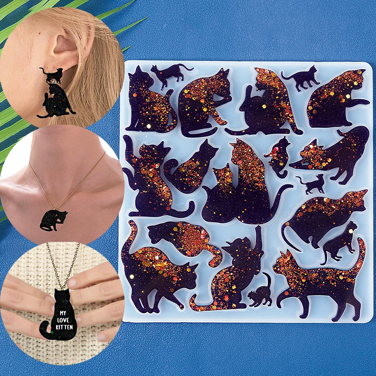 Форма для ювелирных изделий с изображением кота серьги мультяшным котом кулон