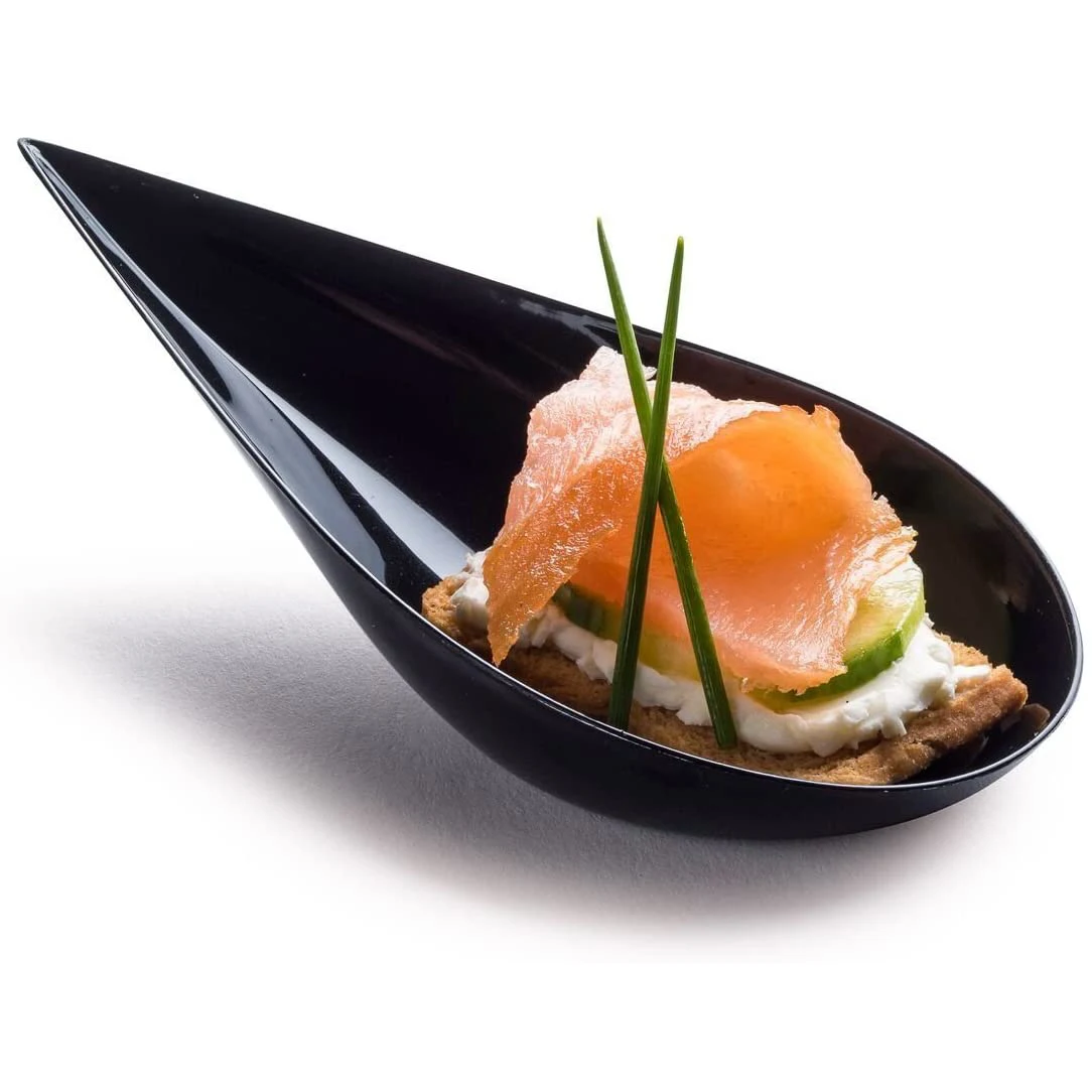 100 Tear Drop Mini тарелка для закусок-Мини-десертные тарелки ложечки дегустационные